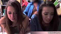 Play Brunette Teen Thieves Caught on Camera: A Steamy Threesome Orgy