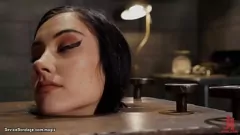 Abspielen Gebunden und brutal mit Dildo gefickt